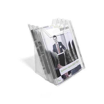 Abbildung von Durable Prospektspender Combiboxx A4 Set L, 3 Fächer, für Tisch und Wandanwendung, transparent, 858019