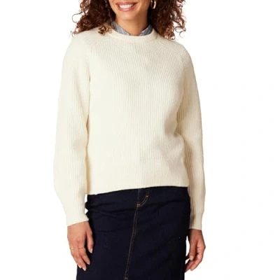 Abbildung von Amazon Essentials Damen Rippstrick Pullover mit Rundhalsausschnitt, Eierschalenweiß, XXL
