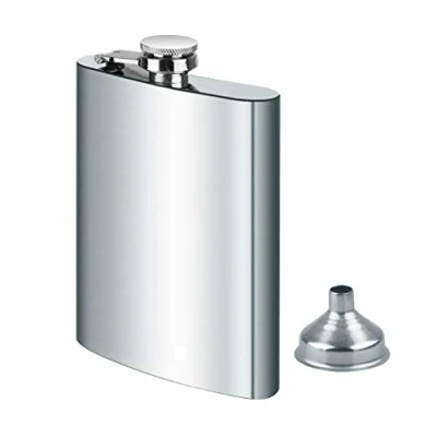 Abbildung von Edelstahl Flachmann und Trichter, 8oz.227 ml Geeignet Zum Tragen von Alkohol, Aus 304