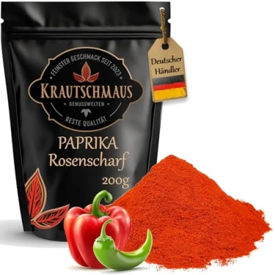 Abbildung von 200g Paprika rosenscharf von Krautschmaus, Paprikapulver scharf, gemahlen, Paprikagewürz ohne Zusatzstoffe