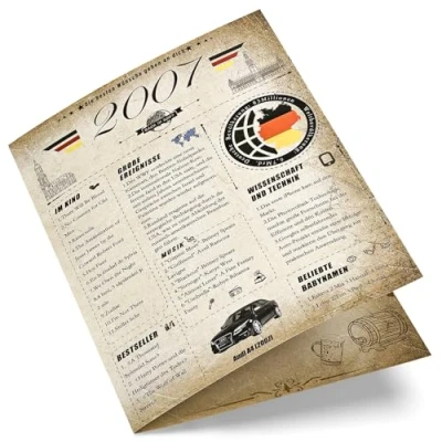 Abbildung von Joyoldelf 18. Vintage Geburtstagskarte, 2007 Jahrgang Zeitung Grußkarten Geschenk, 3D Pop Up Geburtstagskarte mit Umschlag für Mann und Frau