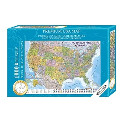 Abbildung von Close Up USA Puzzle 1000 Teile Amerika 68 x 48 cm Premium Map 2021 MAPS IN Minutes