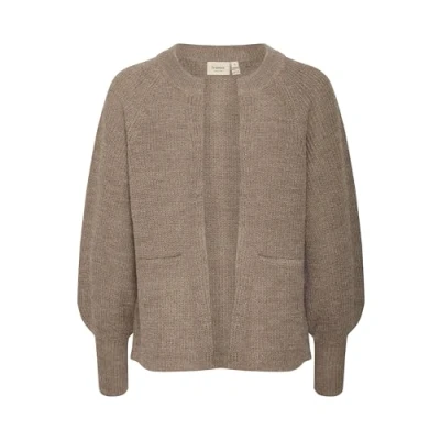 Abbildung von Fransa Freretta 4 Strickjacke, Damen, Größe: Large, Walnut melange