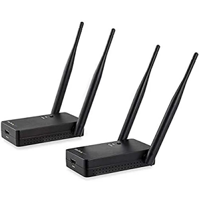 Abbildung von StarTech.com Kabelloses HDMI Extender Kit 200 m 1080p über wireless LPCM 5.1 / 7.1 Audio, 1920 x 1080 Pixel, AV Sender &amp; Empfänger, m, Kabellos, Schwarz