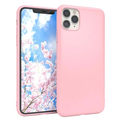 Abbildung von EAZY CASE Handyhülle Silikon mit Kameraschutz kompatibel iPhone 11 Pro Max in Rosa, Ultra dünn, Slimcover, Silikonhülle, Hülle, Softcase, Backcover