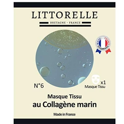 Abbildung von Littorelle GesichtsmaskeFeuchtigkeitsspendendes Serum mit Kollagen und Vitamin E Anti Aging, Falten Pflege 1x Stoffmaske für alle Hauttypen