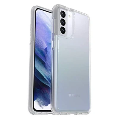 Abbildung von OtterBox Symmetry Clear Hülle für Samsung Galaxy S21+ 5G, sturzsicher, schützende Hülle, 3x getestet nach Militärstandard, antimikrobiell, Transparent, Keine Einzelhandelsverpackung