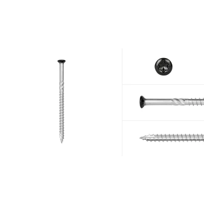 Abbildung von Fassadenschrauben Edelstahl 410 Schwarz 5 x 80 mm Torx 25 Schachtel 100 Stück