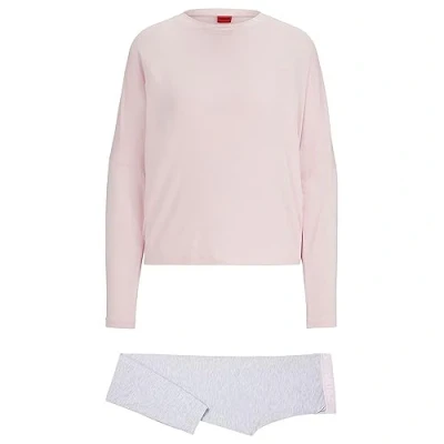 Abbildung von HUGO Pyjama Unite Long Set (2 tlg) mit Logo Details
