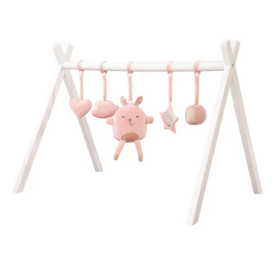 Abbildung von roba® Spielbogen Spieltrapez, Spiel und Greiftrainer nach Montessori, mit Spielset für Babys