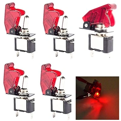 Abbildung von Qiorange 5X Kill Switch Auto Lastwagen KFZ Boot 12V 20A Rot Look LED Kippschalter Schalter Licht EIN/AUS