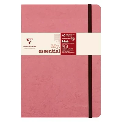 Abbildung von Clairefontaine 793466C Notizbuch Kladde My essential, Kollektion Age Bag, DIN A5 14,8x21 cm, 96 Blatt liniert elfenbein, Altrosa, 1 Stück