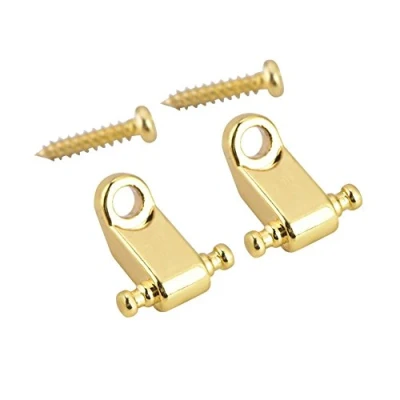 Abbildung von 2 Stück Gitarrensaitenhalter, Rollschnur Baumhalter mit Schraube für E gitarre Bass(Gold)