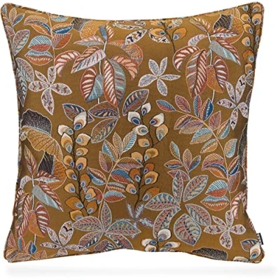Abbildung von H.O.C.K. Tristan Kissen inkl. Füllung Dekokissen und Hocker floral Blumen (60x60cm, Gold)
