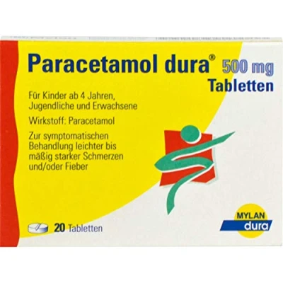 Abbildung von Paracetamol dura 500 mg Tabletten 20 St