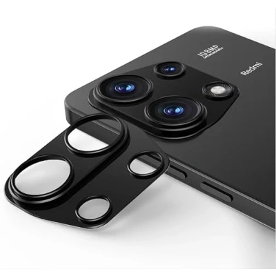 Abbildung von GIOPUEY Kamera Schutzfolie Kompatibel mit Redmi Note 13 4G, [2 Pack] Metalle Schutzrahmen, [Kratzfest] für 4G Black
