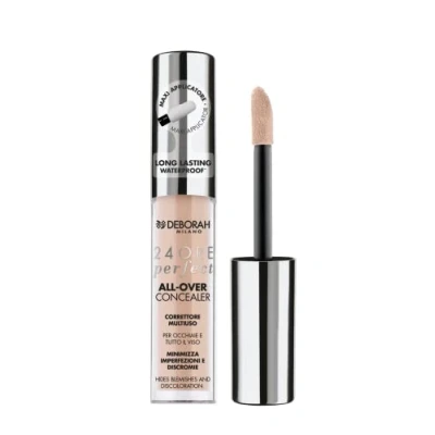 Abbildung von Deborah Milano Flüssigkeitskorrektor 24 Stunden Perfect All Over Concealer, 01 Fair, Long Lasting und wasserdicht, hohe Dichtheit, minimiert Unebenheiten, Augen Gesichtsschmerzen