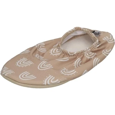 Abbildung von Slipstop Kinder Hausschuhe Badeschuhe Caramel Regenbogen beige, Größe:24/26 EU