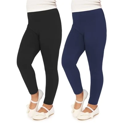 Abbildung von Merry Style Mädchen Lange Leggings aus Viskose 2 Pack MS10 130 (Schwarz/Marineblau (2Pack), 158 cm)