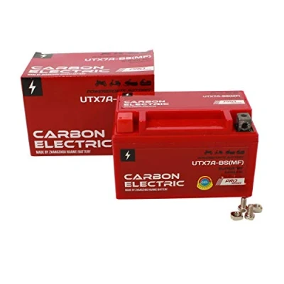 Abbildung von Carbon Electric Gel Batterie YTX7A BS UTX7A 12V 7Ah Wartungsfrei Versiegelt Akkumulator Motorrad Roller Motorradbatterie Rollerbatterie