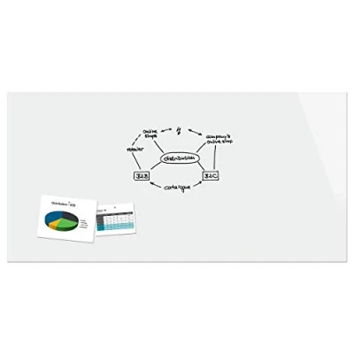 Abbildung von Be!Board B1700 Sehr große Glas Magnettafel / Whiteboard rein weiß, 240 x 120 cm, magnetisch &amp; beschreibbar, incl. 2 Neodym Magnete, rahmenlos, für Büro und Schule