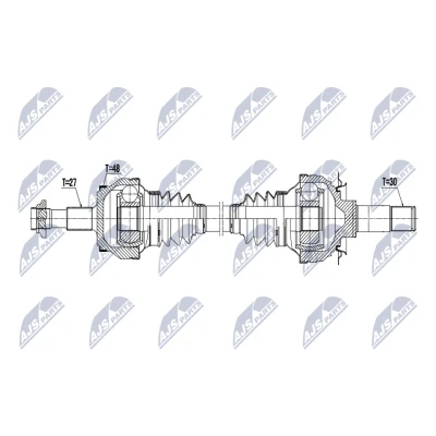 Abbildung von NTY NPW ME 199 Antriebswelle Hinterachse links, rechts 799mm Automatikgetriebe