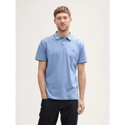 Abbildung von TOM Tailor MIT Stretch Poloshirt, Herren, Größe: Small, Sapphire blue two tone pique