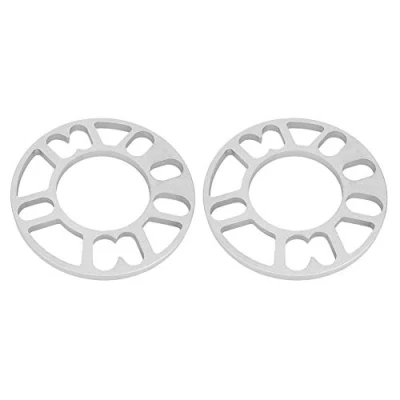 Abbildung von Ymiko 2 teilige 10 mm Spurverbreiterungen Unifür Versal Distanzstücke aus Aluminiumlegierung Unterlegscheiben Passend für 4/5 Bolzenrad
