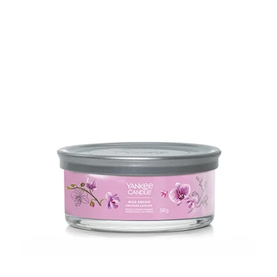 Abbildung von Yankee Candle Duftkerze Wild Orchid, 5 Docht Kerze im Glas mit Deckel, 340g Wilde Orchidee, Mandarinenblüten &amp; Bergamotte treffen fruchtigen Moschus Sandelholz.