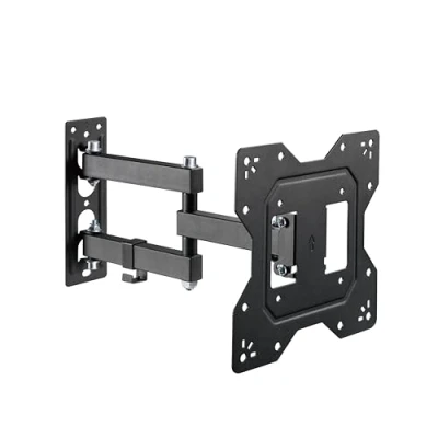 Abbildung von PureMounts TV Wandhalterung, neigbare und schwenkbare Universal Halterung mit Gelenk Arm, max. VESA 200x200 mm, für 23 43 Zoll Flach &amp; Curved Ferseher Monitor bis 30kg, schwarz