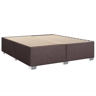 Abbildung von vidaXL Bettgestell, Bett mit Bettfüße Lattenrost, Polsterbett für Schlafzimmer, Doppelbett Bettrahmen, Modern, Dunkelbraun 200x200cm Stoff