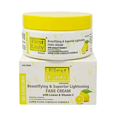 Abbildung von First Lady Lemon Skin Beautifying &amp; Superior Aufhellende Creme für das Gesicht, mit Vitamin C und Hyaluronsäure, 200 ml