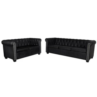 Abbildung von vidaXL Chesterfield Sofa Couch 2 &amp; 3 Sitzer Kunstleder Wohnmöbel Polstergarnitur