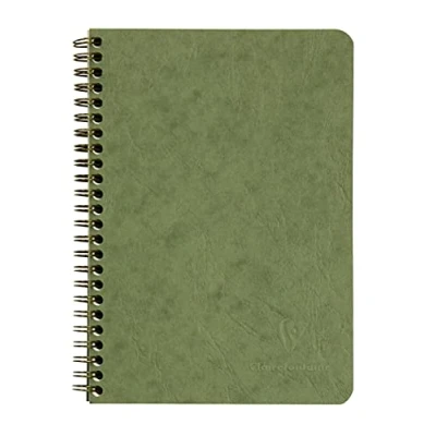 Abbildung von Clairefontaine 785663C Spiralbuch (DIN A5, 14,8 x 21 cm, Age Bag liniert, 3 Taschen, 60 Blatt) 1 Stück grün