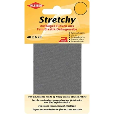 Abbildung von Kleiber + Co.GmbH Stretchy Aufbügel Flicken, 100% Polyester, grau, 40 x 6 0,05 cm, 2