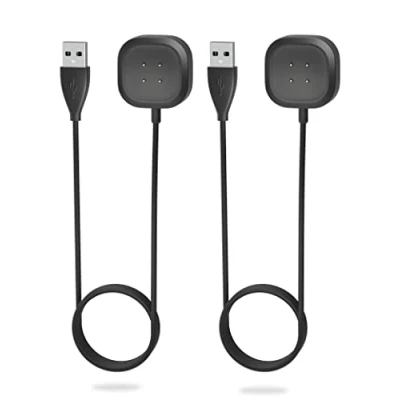 Abbildung von Sinoacc Ladegerät Kompatibel mit Fitbit Sense Versa 3 Ladekabel 100Cm/3.3Ft 2,Sense,Versa 4,Versa Magnetisches USB Kabel Smartwatch Zubehör 2Pack