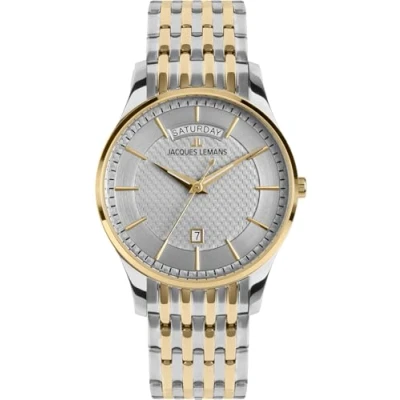 Abbildung von Jacques Lemans 1 2193J Armbanduhr für Herren London Quarz Bicolor
