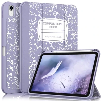 Abbildung von Fintie SlimShell Schutzhülle für iPad 10. Generation 10,9 Zoll Tablet (2022 Release) Flexibler weicher TPU Ständer mit Stifthalter, automatischer Schlaf /Wachfunktion, Zusammensetzung: Flieder