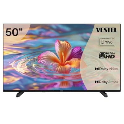 Abbildung von Vestel Fernseher 50 Zoll Smart TV Powered by TiVo, 4K UHD mit Dolby Vision HDR, Atmos und integriertem Triple Tuner, LED 50UT9740 schwarz