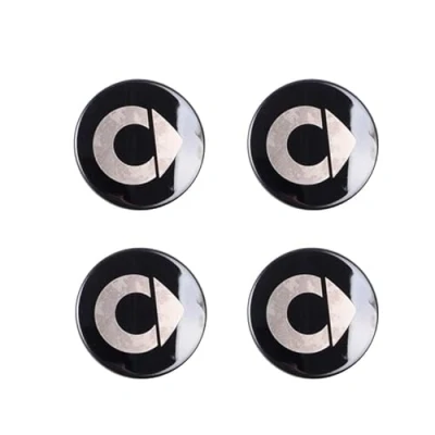 Abbildung von SANSHAOS Radnabenabdeckung Aufkleber Logo Radnabenkappen Zentralabdeckung Abzeichen für Smart Fortwo Forfour 450 451 453 58mm, Nabendeckel Staubdicht Wasserdicht, 4 Stück,Black