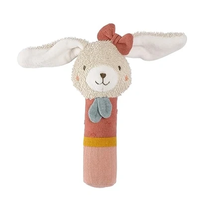 Abbildung von Fehn Stabgreifling Baby fehnNatur Spielzeug Hase Motorikspielzeug mit Rassel zum Greifen, Kuscheln Kuscheltier Greifling Bio Baumwolle Babyspielzeug für Babys und Kleinkinder ab 0+ Monaten