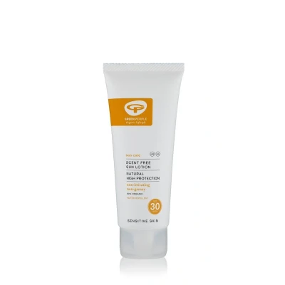 Abbildung von Green People Geruchfreie Sonnencreme mit LSF 30, 100ml Reisegröße Natürliche Bio Ekzem freundlich, für empfindliche Haut, bei Hitzebläschen nicht komedogen, fettend