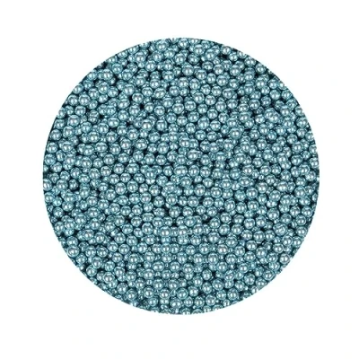 Abbildung von BrandNewCake® Zuckerperlen Metallic Blau Ø 4mm 80g Streusel Essbare Kuchendekoration