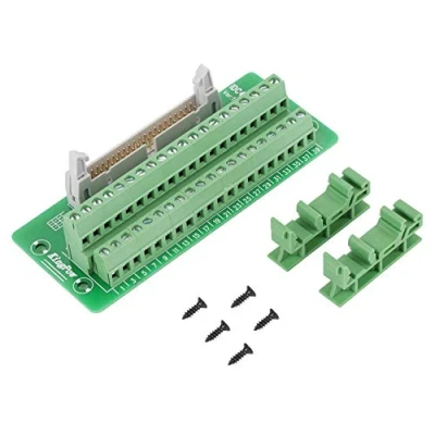 Abbildung von Keenso Klemmenausbruchblock Stiftleiste Breakout Karte Anschlussblock Steckverbinder ID40P 40Pin PLC Schnittstellenhalterung mit einfachen DIN Schienenmontagefüßen Verdrahtung Klemmen