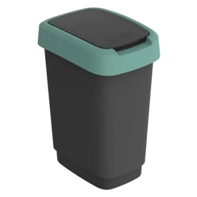 Abbildung von Rotho Mülleimer Swing Schwing Deckel 10L Twist mistle green grün