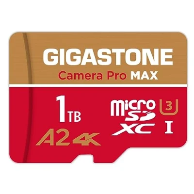 Abbildung von [5 Jahre kostenlose Datenwiederherstellung] GIGASTONE 1TB Micro SD Karte, Kamera Pro MAX, bis zu 150/140 MB/s, MicroSDXC Speicherkarte für DJI, Gopro, Insta360, Dashcam, 4K Video, UHS I A2 V30