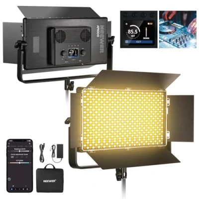 Abbildung von NEEWER LED Video Leuchtpanel, zweifarbig, 100 W, 960 38600Lux@0,5 m, 2500 K 8500 K, CRI96+/TLCI97+, Helligkeit 0 100%, Steuerung APP/2,4 G/Panel/DMX für Fotostudio Pro, Szenenbeleuchtung