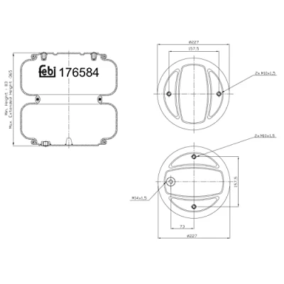 Abbildung von FEBI BILSTEIN 176581 Federbalg, Luftfederung SCANIA: P,G,R,T series