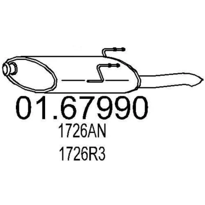 Abbildung von MTS 01.67990 Endschalldämpfer 755 PEUGEOT: 406 Kombi