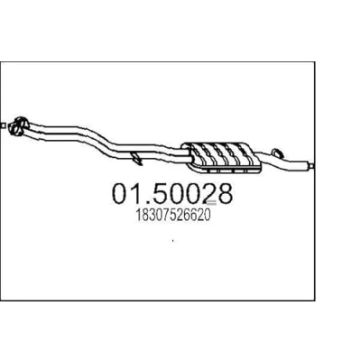 Abbildung von MTS 01.50028 Mittelschalldämpfer 2530 BMW: 5 Limousine